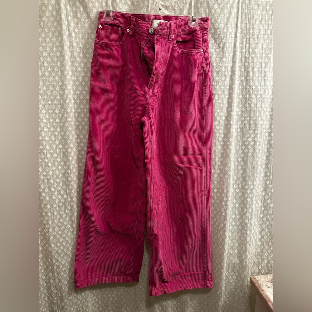 BDG High and Wide pink wide leg corduroy pant